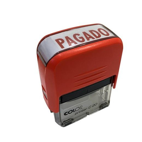 151710 COLOP SELLO PRINTER C20 FORMULA " PAGADO " ALMOHADILLA E/20 14X38MM ROJO