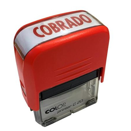 151881R COLOP SELLO PRINTER C20 FORMULA " COBRADO " ALMOHADILLA E/20 14X38MM ROJO