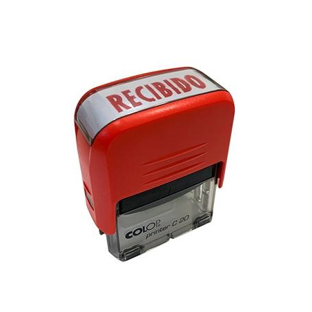 500700R COLOP SELLO PRINTER C20 FORMULA " RECIBIDO " ALMOHADILLA E/20 14X38MM ROJO