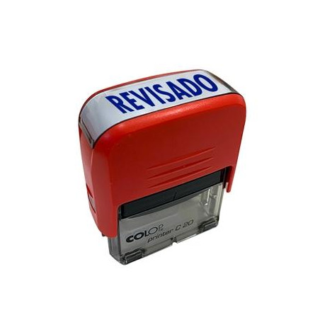 500703R COLOP SELLO PRINTER C20 FORMULA " REVISADO " ALMOHADILLA E/20 14X38MM ROJO