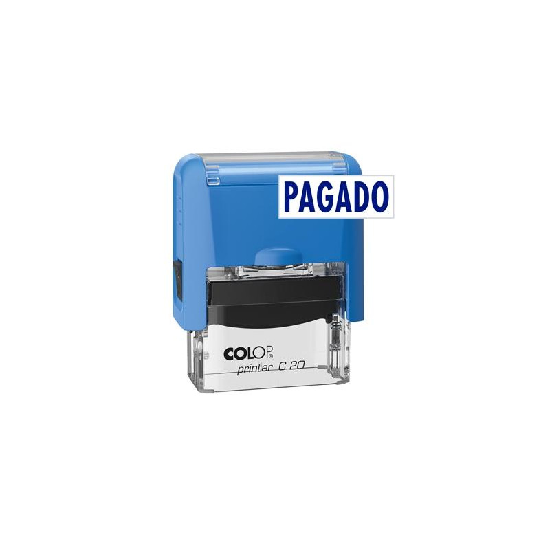 501090 COLOP SELLO PRINTER C20 FORMULA " PAGADO " ALMOHADILLA E/20 14X38MM AZUL