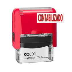 501091 COLOP SELLO PRINTER C20 FORMULA " CONTABILIZADO " ALMOHADILLA E/20 14X38MM ROJO