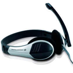 CCHATSTAR2 CONCEPTRONIC AURICULARES BIAURAL ESTEREO MICRÓFONO FLEXIBLE C/ JACK 3.5 MM PLATA