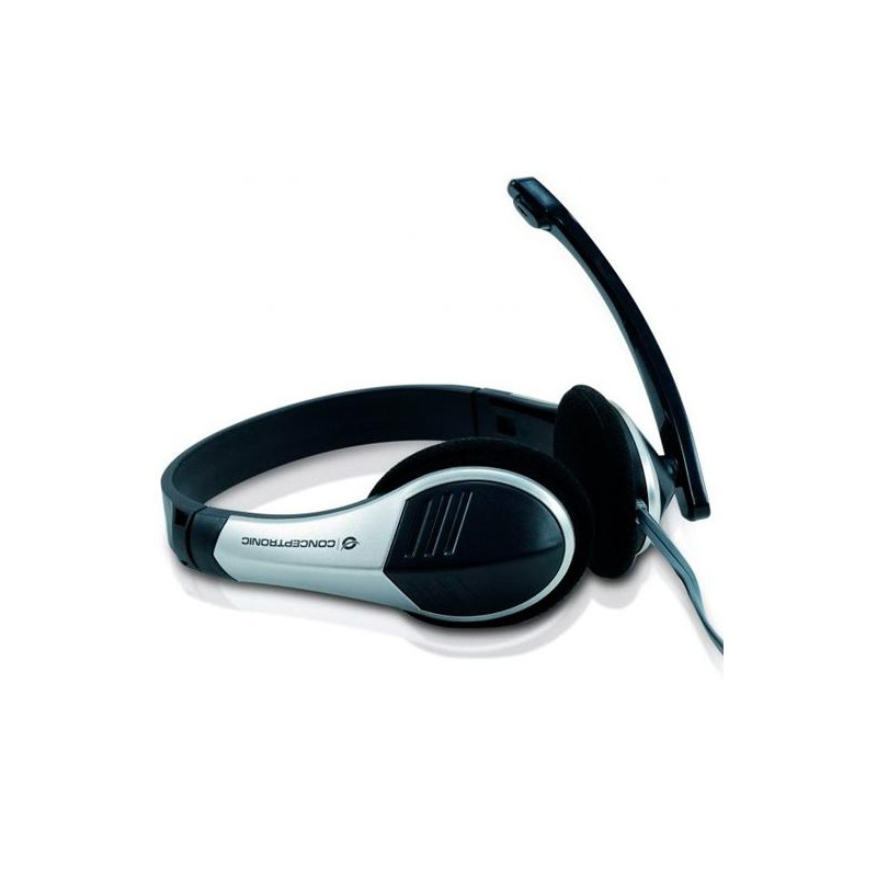 CCHATSTAR2 CONCEPTRONIC AURICULARES BIAURAL ESTEREO MICRÓFONO FLEXIBLE C/ JACK 3.5 MM PLATA