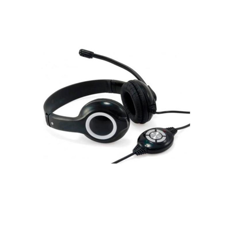 CCHATSTARU2B CONCEPTRONIC AURICULARES BIAURAL ESTEREO MICRÓFONO FLEXIBLE C/ CABLE USB NEGRO