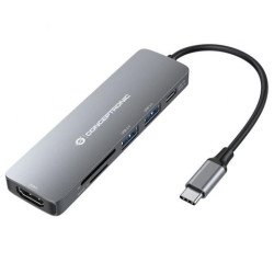 DONN11G CONCEPTRONIC ADAPTADOR USB-C 6EN1 HDMI-USB-C USB 3.0 LECTOR SD