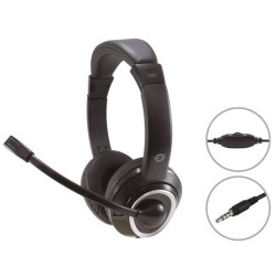 POLONA02B CONCEPTRONIC AURICULARES JACK 3.5 MM MICROFONO FLEXIBLE CONTROL VOLUMEN NEGRO