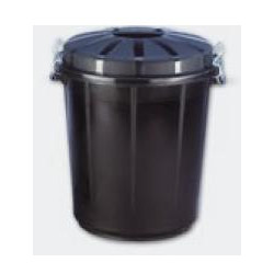 13260 CUBO BASURA REDONDO CON TAPA 70L NEGRO