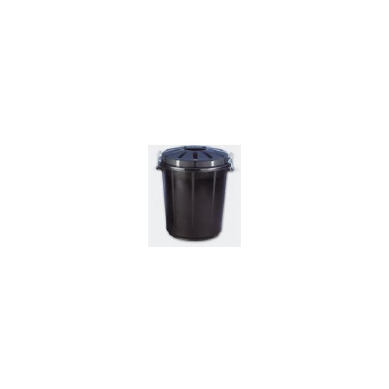 13260 CUBO BASURA REDONDO CON TAPA 70L NEGRO