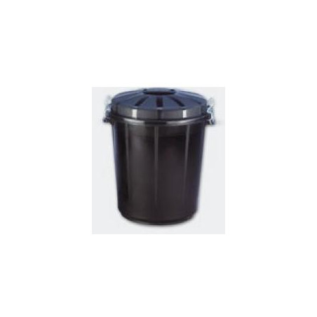 13260 CUBO BASURA REDONDO CON TAPA 70L NEGRO