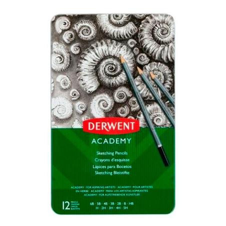 2301946 DERWENT ACADEMY LÁPICES DE GRAFITO PARA SKETCHING 5H-6B EN CAJA METÁLICA DE 12UD