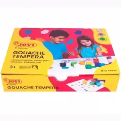 512 JOVI  ESTUCHE 12 BOTES 35ML TÉMPERA GOUACHE + PINCEL C/SURTIDOS