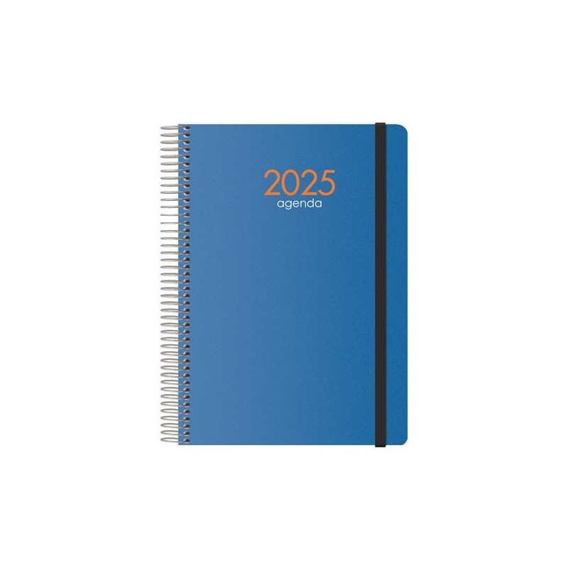 11628-2025 DOHE AGENDA ANUAL SYNCRO ESPIRAL 15X21CM D/P CIERRE C/GOMA PP AZUL 2025