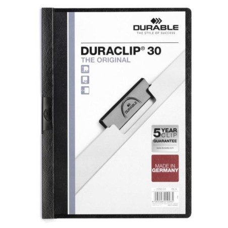 220001 DURABLE CARPETA DOSSIER PINZA DURACLIP 30 NEGRO A4 -25U-