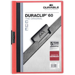 220903 DURABLE CARPETA DOSSIER PINZA DURACLIP 60 ROJO A4 -25U-