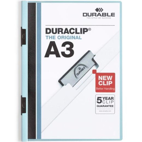 221806 DURABLE CARPETA DOSSIER PINZA DURACLIP 60 A3 AZUL