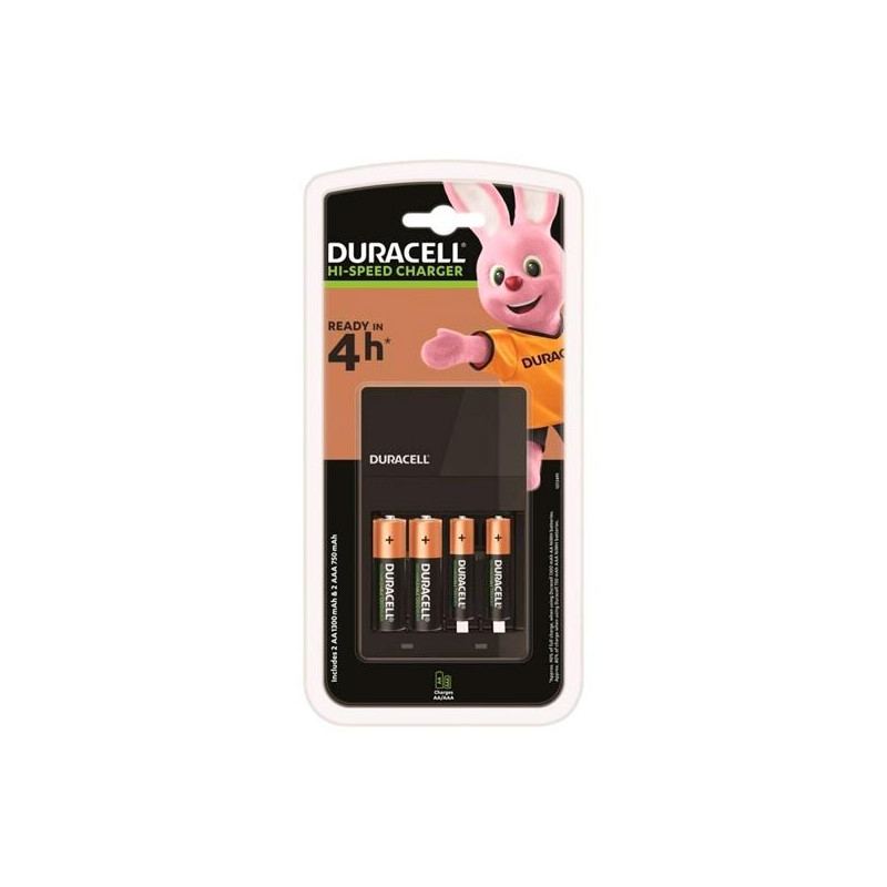 DRBCEF14 DURACELL CARGADOR DE PILAS AAA/AA (4 PILAS RECARGABLES 2 AA + 2AAA INCLUIDAS)