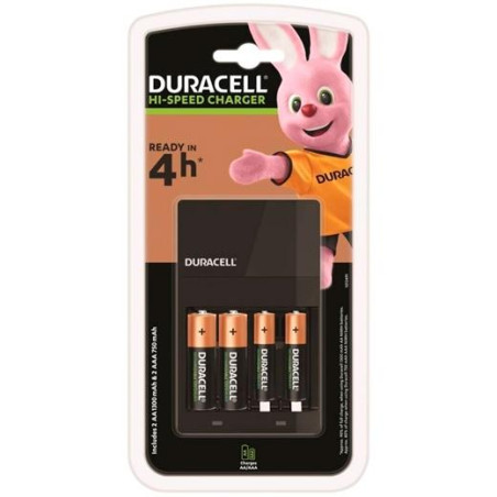 DRBCEF14 DURACELL CARGADOR DE PILAS AAA/AA (4 PILAS RECARGABLES 2 AA + 2AAA INCLUIDAS)