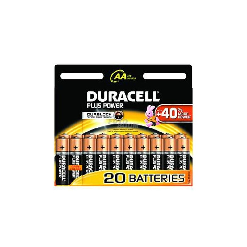 LR06AAAPACK20 DURACELL PILAS PLUS POWER LR06 ALCALINAS AA 1.5V -BLISTER 20U-