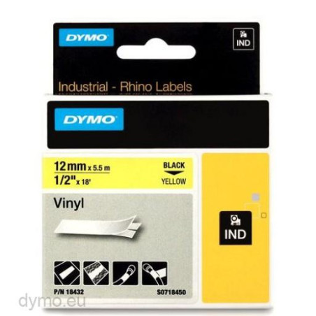 18432 DYMO RHINO CINTA DE ETIQUETAS INDUSTRIAL ADHESIVA ID1-12