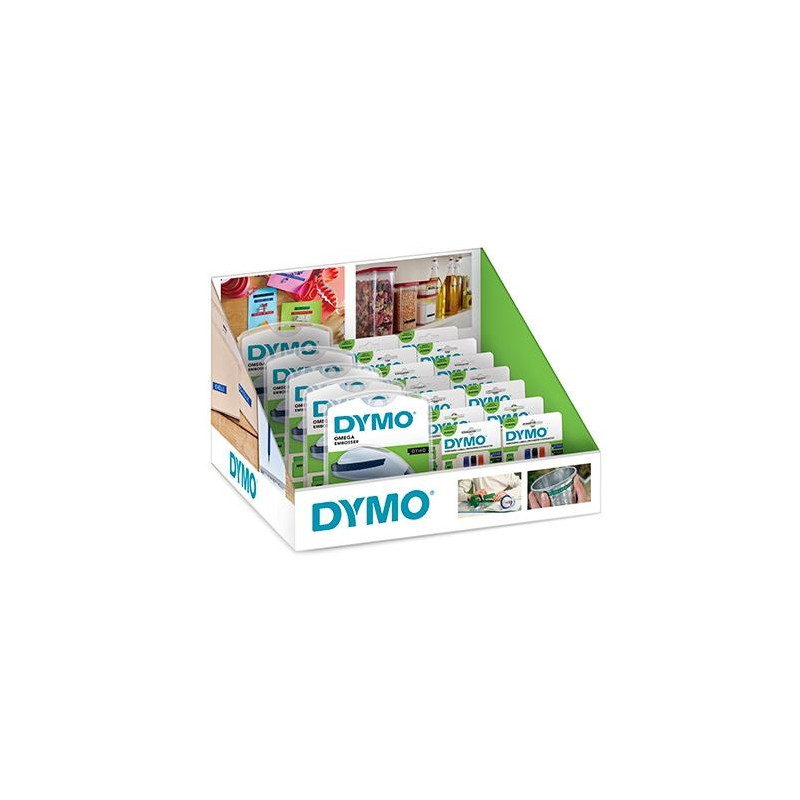 2168570 DYMO DISPLAY OMEGA  ( 5 MAQUINAS OMEGA + 8 BLISTER DE 3 COLORES ROJO