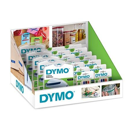 2168570 DYMO DISPLAY OMEGA  ( 5 MAQUINAS OMEGA + 8 BLISTER DE 3 COLORES ROJO