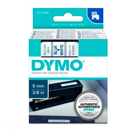 S0720690 DYMO CINTA DE TRANSFERENCIA TERMICA D1 40914. AZUL SOBRE BLANCO DE 9MMX7M. POLIESTER AUTOADHESIVA