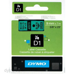 S0720740 DYMO CINTA DE TRANSFERENCIA TERMICA D1 40919. NEGRO SOBRE VERDE DE 9MMX7M. POLIESTER AUTOADHESIVA