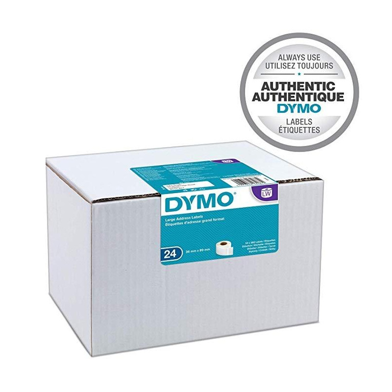 S0722390 DYMO CINTA DE ETIQUETAS DE ENVÍO BLANCO DE 36X89MM (24 ROLLOS) PARA ROTULADORA LABELWRITER