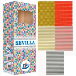 1-SEVILLA DM ROLLO DE PAPEL DE REGALO 70CM X 2M SEVILLA 5 DISEÑOS SURTIDOS