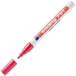 751-02 EDDING MARCADOR PERMANENTE 751 TINTA OPACA BRILLANTE ROJO