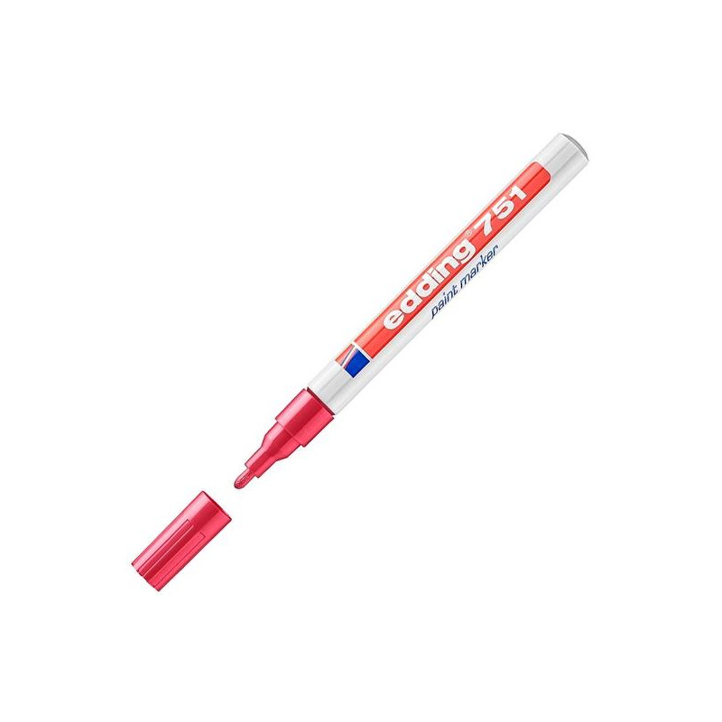 751-02 EDDING MARCADOR PERMANENTE 751 TINTA OPACA BRILLANTE ROJO