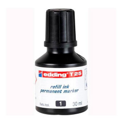 T25001 EDDING FRASCO DE TINTA T25 PARA ROTULADOR PERMANENTE 30ML NEGRO