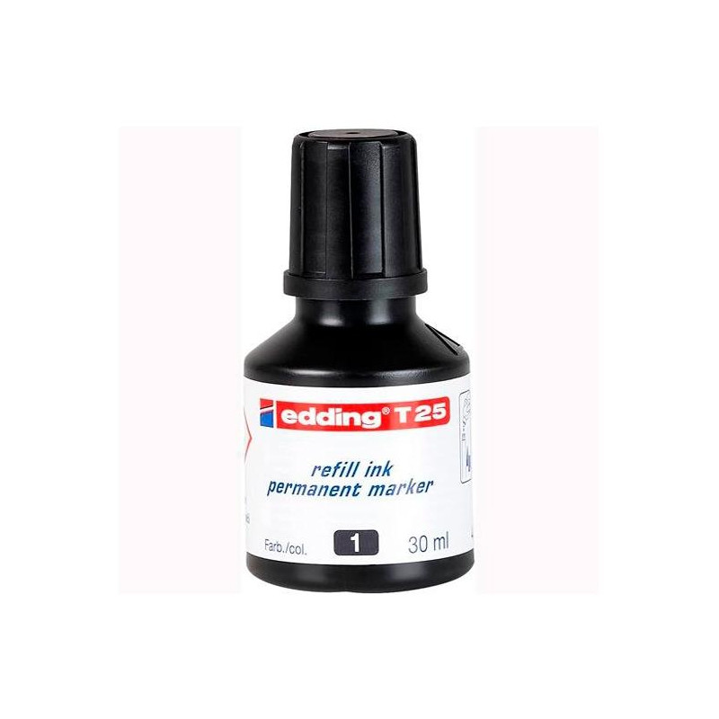 T25001 EDDING FRASCO DE TINTA T25 PARA ROTULADOR PERMANENTE 30ML NEGRO