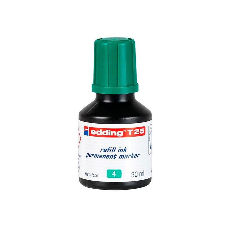 T25004 EDDING FRASCO DE TINTA T25 PARA ROTULADOR PERMANENTE 30ML VERDE