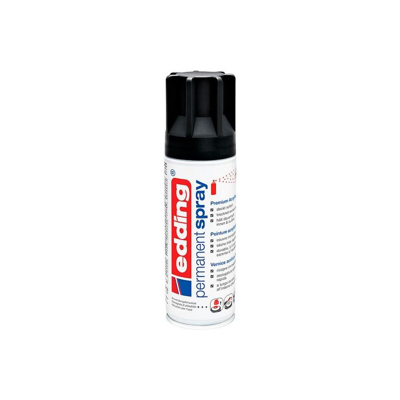 5200-901 EDDING PINTURA PERMANENTE EN SPRAY BOTE 200ML NEGRO MATE