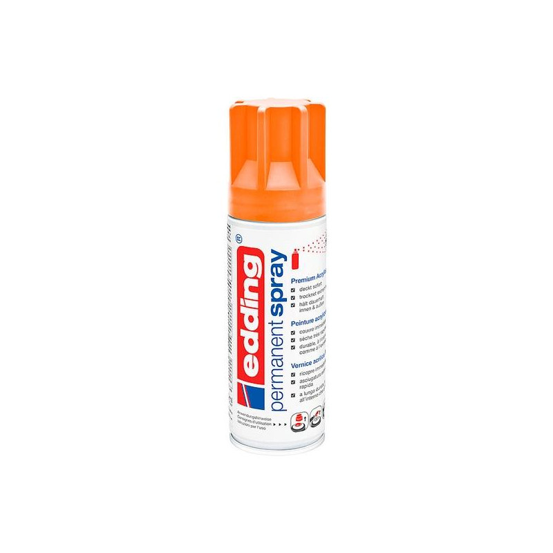 5200-966 EDDING PINTURA PERMANENTE EN SPRAY BOTE 200ML NARANJA NEÓN MATE