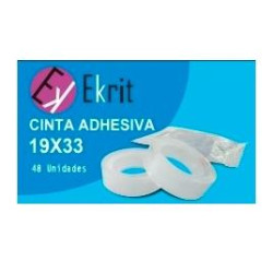 EKR015 EKRIT CINTA ADHESIVA TRANSPARENTE ROLLO 19MM X 33M EN BOLSITA