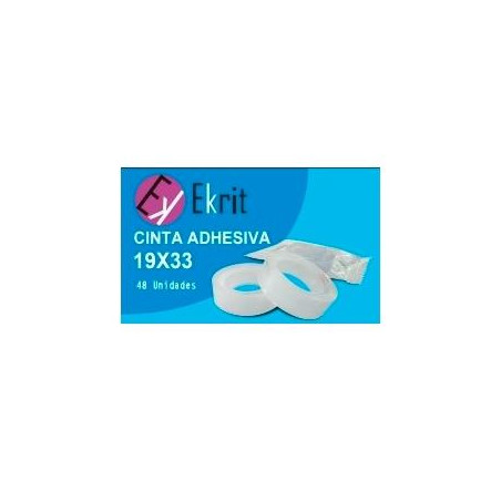 EKR015 EKRIT CINTA ADHESIVA TRANSPARENTE ROLLO 19MM X 33M EN BOLSITA