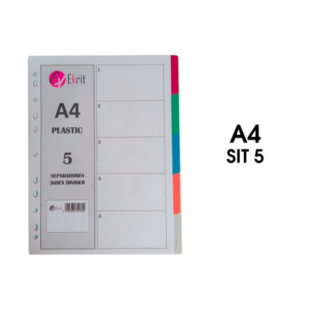 SIT-5H EKRIT SEPARADORES PP A4 11 TALADROS 5 POSICIONES