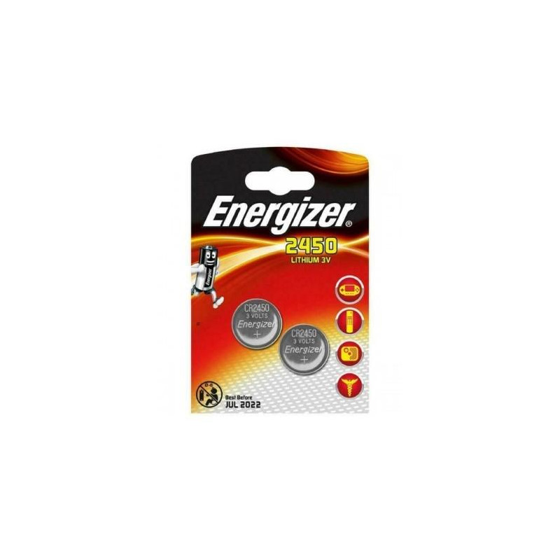 EGBCR24502 ENERGIZER PILAS PLANAS DE LITIO 3V - CR2450 (2 PACK)