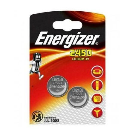 EGBCR24502 ENERGIZER PILAS PLANAS DE LITIO 3V - CR2450 (2 PACK)