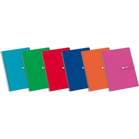 100430069 ENRI CUADERNO ESPIRAL FOLIO T/ DURA 80H DOBLE PAUTA 3MM 60GR  COLORES SURTIDOS