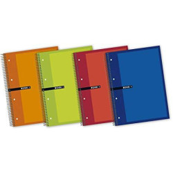 100430093 ENRI CUADERNO ESPIRAL MICROPERFORADO 120H+40H A4+ 5X5MM 4 TALADROS 5 BANDAS COLOR T/EXTRADURAS C/SURTIDOS