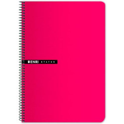 100435749 ENRI CUADERNO ESPIRAL 100H FOLIO T/DURA 4X4 ROJO