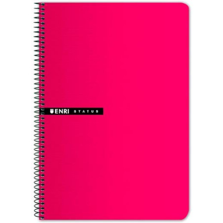 100435749 ENRI CUADERNO ESPIRAL 100H FOLIO T/DURA 4X4 ROJO