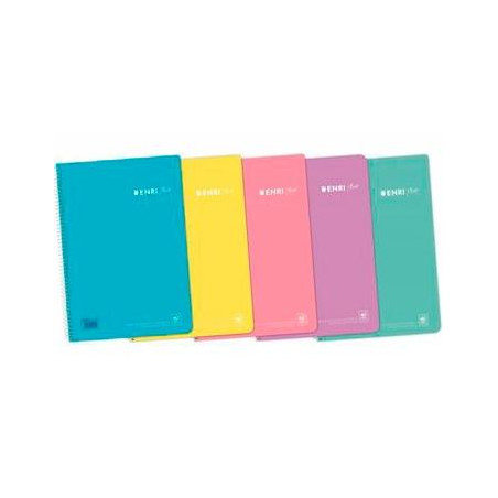 400150287 ENRI CUADERNO ESPIRAL FOLIO 80H 4X4MM C/M TAPA PP C/SURTIDOS PASTEL