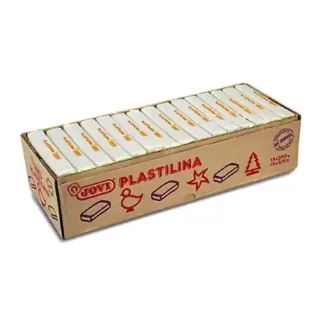 7201 JOVI PLASTILINA PASTILLA 350GR UNICOLOR BLANCO CAJA 15 UD