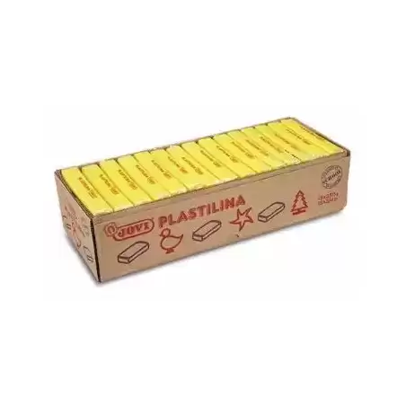 7202 JOVI PLASTILINA PASTILLA 350GR UNICOLOR AMARILLO CAJA 15 UD