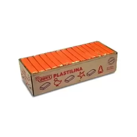 7204 JOVI PLASTILINA PASTILLA 350GR UNICOLOR NARANJA CAJA 15 UD